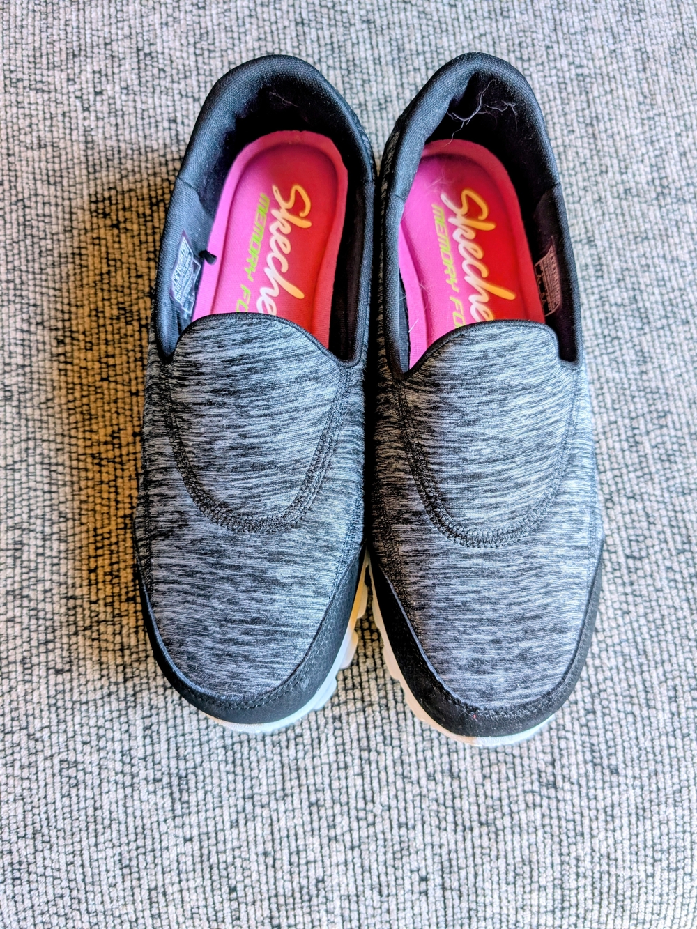 Skechers Women's Gray and Black Slip-On Athletic Loafers
